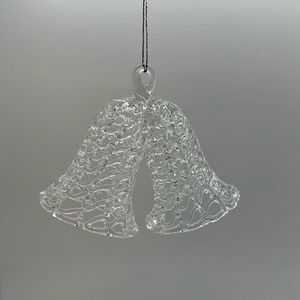 Vintage Handspun Glass Christmas Bells Ornament